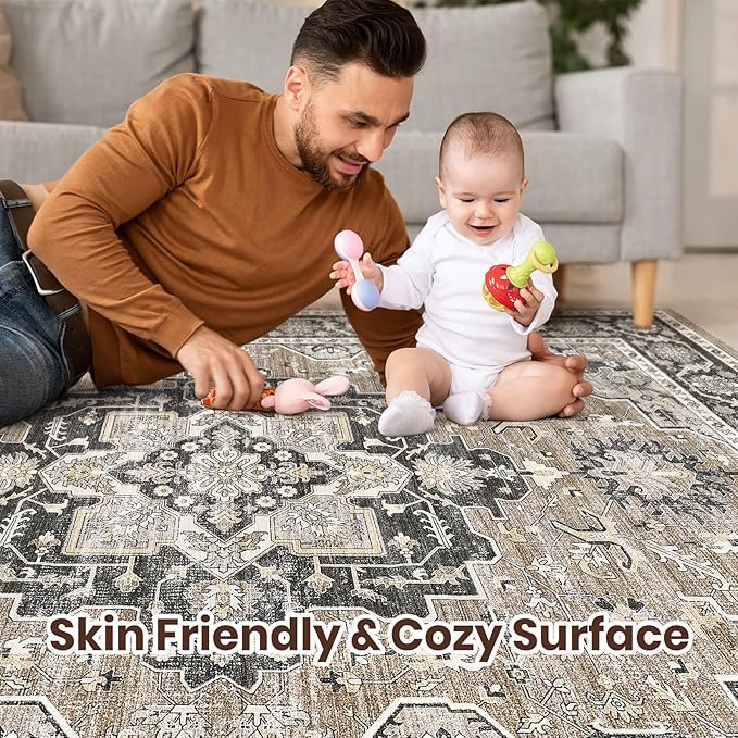 Vintage Living Room Area Rug 6x9 - Image 3