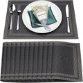 Placemats Set of 12, Vinyl Woven Black Non Slip Table Mats | Heat Resistant by BxzanDya-LifeSmartMaker
