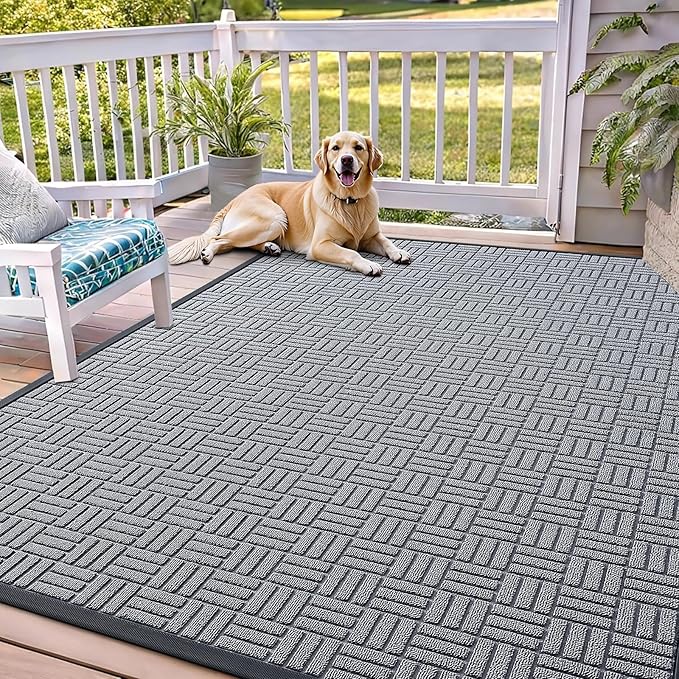 OLANLY Front Door Mat Outside Entrance 71x47, Heavy Duty Sturdy Natural Rubber by OLANLY