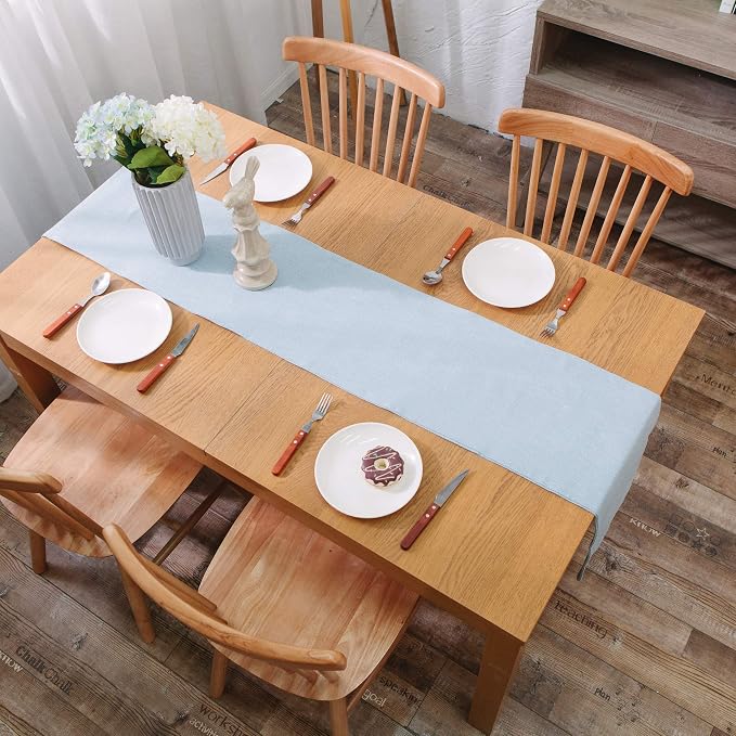 Soft Caddice Faux Linen Table Runner 2 Piece Fabric in 1 - Image 7