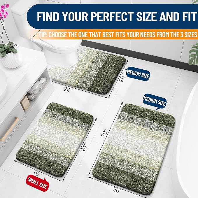 OLANLY Large Bathroom Rugs Mat 50x30, Extra Soft Absorbent Microfiber Bath Rugs - Image 2