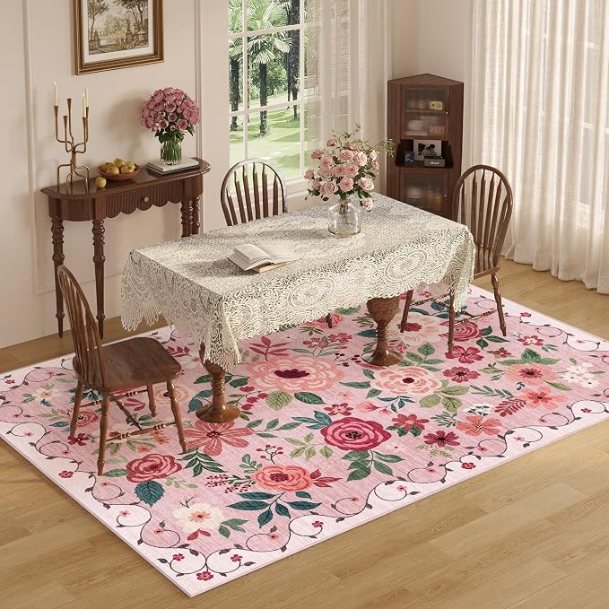 DUKINO 6x9 Area Rug, Floral Rugs - Image 6