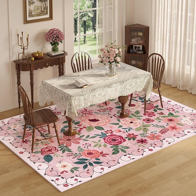 DUKINO 8x10 Area Rug, Floral Rugs - Image 6