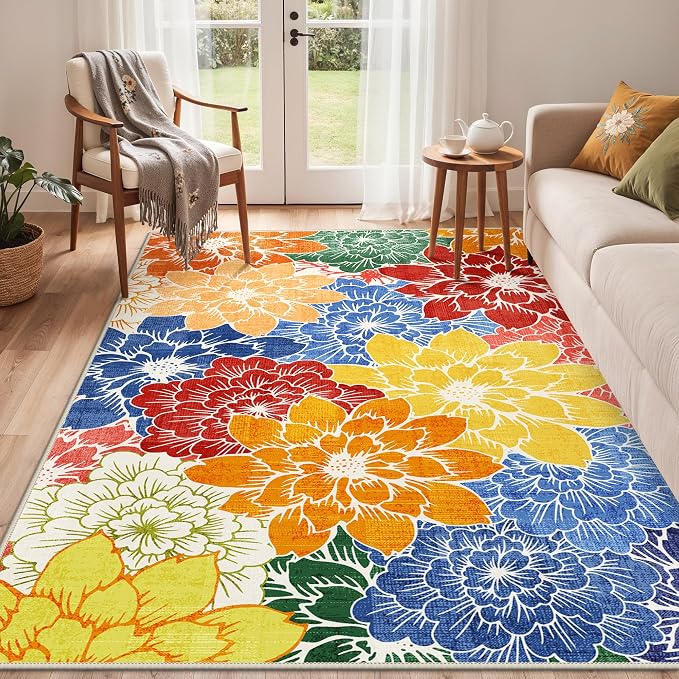 GENIMO Indoor Outdoor Area Rug 8'x10', Machine Washable Rugs - Image 9