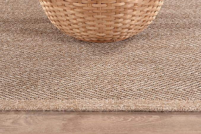 CAMILSON Easy Jute Rug 4x6, Indoor Outdoor Natural Color Fiber Area Rugs - Image 4