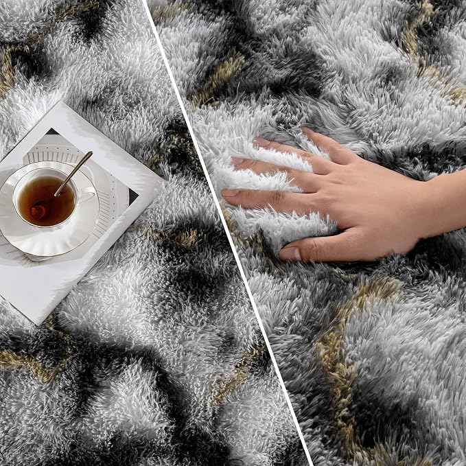Deerhoo Large Shag Area Rugs 6 x 9, Tie-Dyed Plush Fuzzy Rugs - Image 9