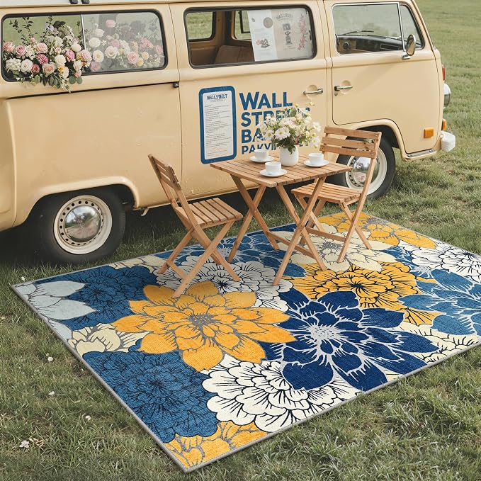 GENIMO Indoor Outdoor Area Rug 8'x10', Machine Washable Rugs - Image 4