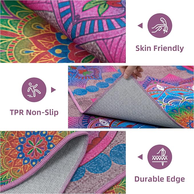 Arenarug Meditation Indoor Outdoor Rug 6x9 ft Mandala Pattern Rug Boho Style - Image 5