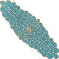 Beaded Table Runner, 13x36 | Handmade floral pattern, 85% glass beads, by CLEENTABLE