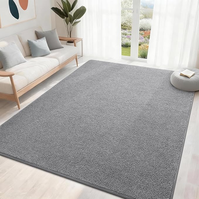 6x9 Feet Grey Area Rugs for Bedroom, Indoor Washable Memory Foam Rug for Living - Image 3