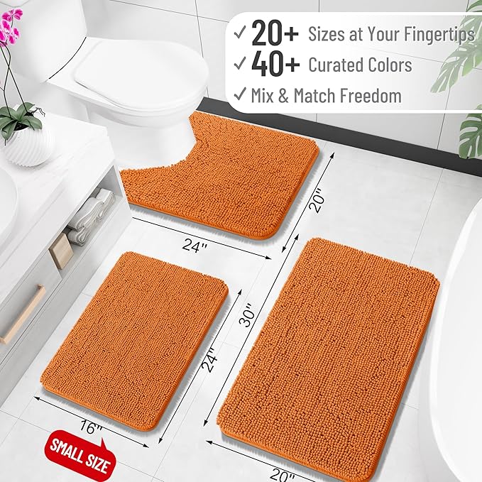 OLANLY Bathroom Runner Rugs 47x20, Extra Soft Absorbent Chenille Bath Rugs - Image 2