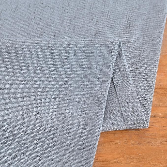 Wracra Linen Table Runner, Burlap Dusty Blue Table Runners 60 Inches Long | - Image 3
