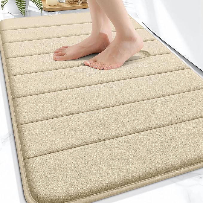 OLANLY Memory Foam Bath Mat 30x20, Super Soft Absorbent Bathroom Rugs, Quick Dry by OLANLY