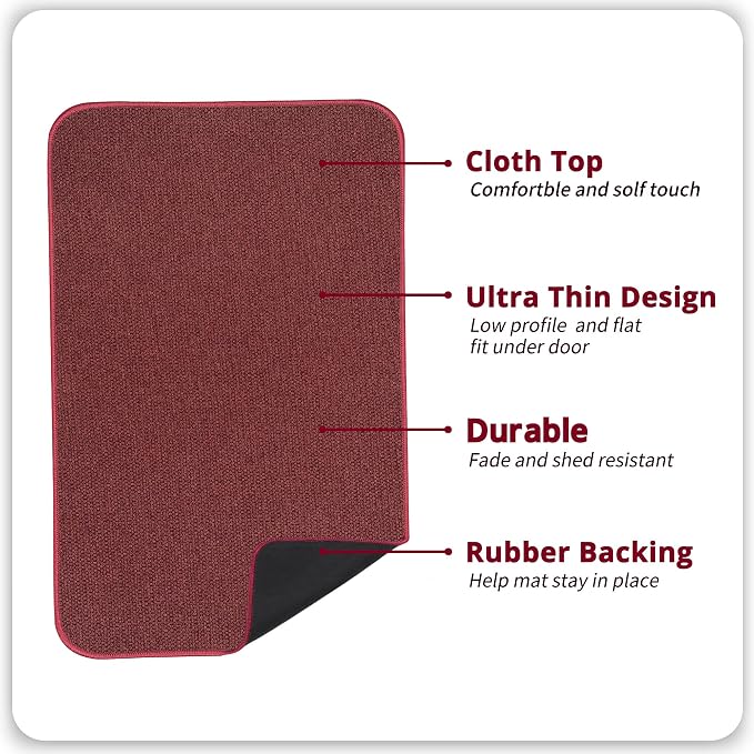 Bosap Bath Mat, Ultra Thin Bathroom Rugs, Rubber Bath Mats - Image 2