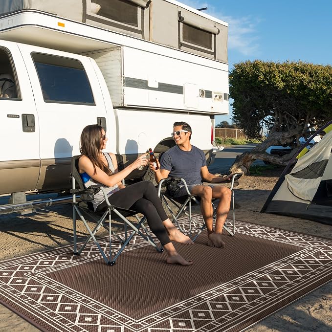 GENIMO Outdoor Rug Waterproof for Patio Decor, Camping Mat for Outdoor - Image 3