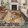 DCX Washable 6x9 Tiger Area Rug, Soft Low Pile Carpet, Kid & Pet Friendly by DCXWashableRug