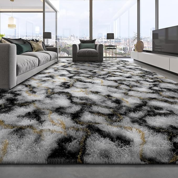 Deerhoo Large Shag Area Rugs 6 x 9, Tie-Dyed Plush Fuzzy Rugs - Image 2
