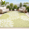 JONATHAN Y Floral Textured Weave Indoor Outdoor Area Rug 3X5 Green/Cream by JONATHANY