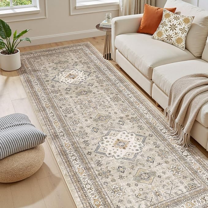 Vintage Hallway Runner Rug 3x12: Large Soft Washable Entryway - Image 7