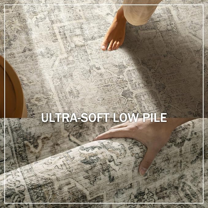 Machine Washable Kitchen Runner Rugs: 2'x6' Hallway Rug Non Slip Low Pile Stain - Image 4