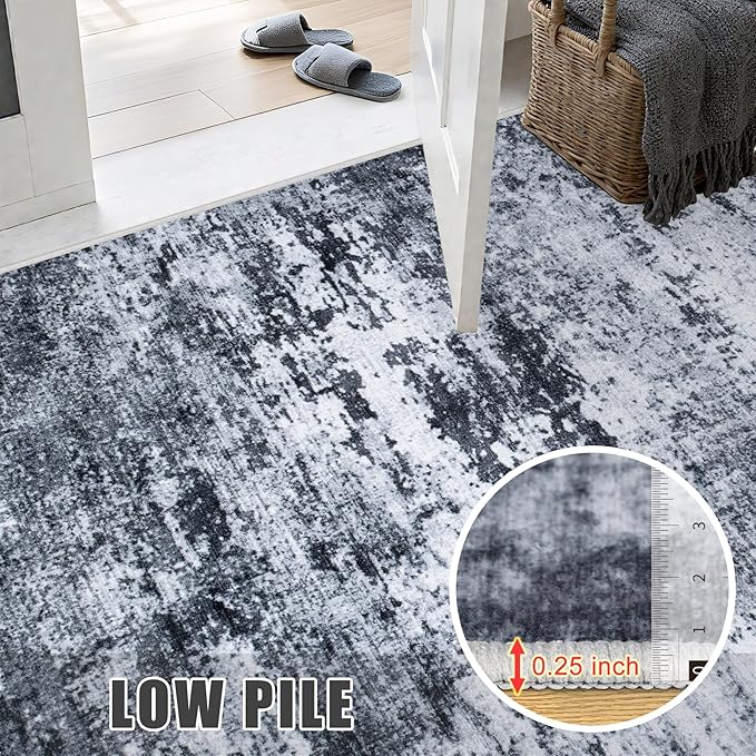 9x12 Area Rug Living Room Rug: Washable Modern Abstract Soft Thin Rug Indoor - Image 8