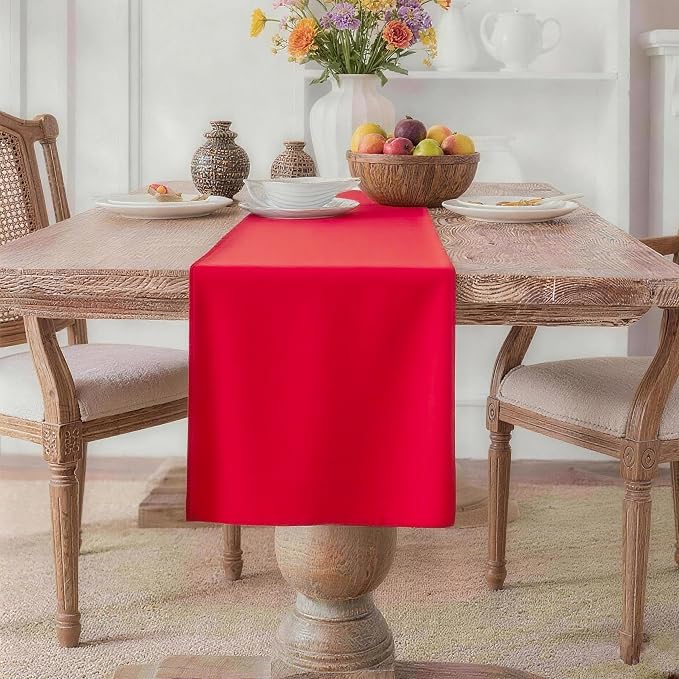 MEANMOY Red Table Runner 60 Inches Long Waterproof Washable Table Runners | by MEANMOY