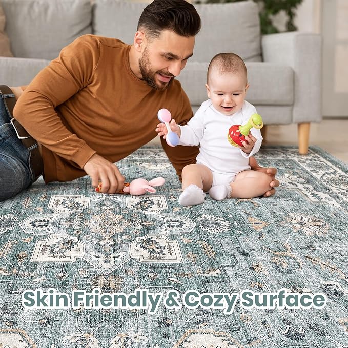 Vintage Living Room Area Rug 6x9 - Image 3