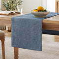 Burlap Style Farmhouse Table Runner, 14x90 Inches Blue | Thick Durable Fabric by ZEEMARTONLINE