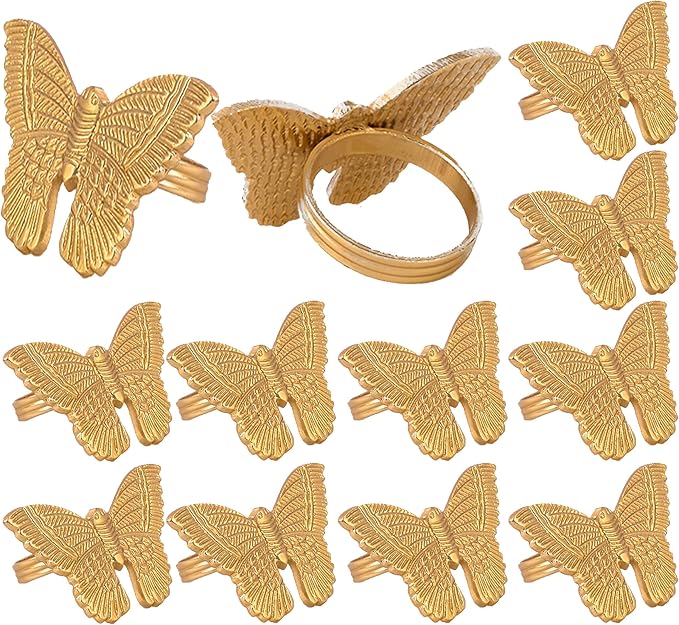 ALPHA Living HOME Basic Butterfly Napkin Ring Collection Decorative, Easter by ALPHALivingHOME