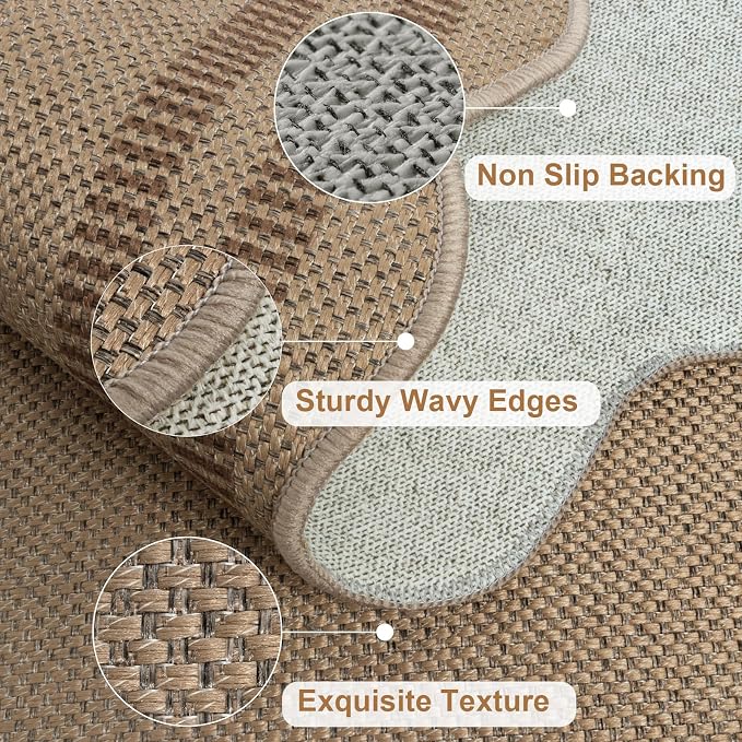 Modern Easy Jute Outdoor Patio Rug, 3x5 Washable Rugs - Image 4