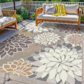 4x6 Washable Rug for Living Room Tropical Botanical Modern Floral Chenille Area by ArenaRug
