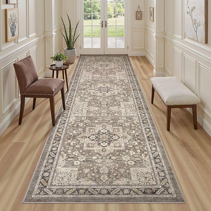 Vintage Hallway Runner Rug 3x8: Large Soft Washable Entryway - Image 5