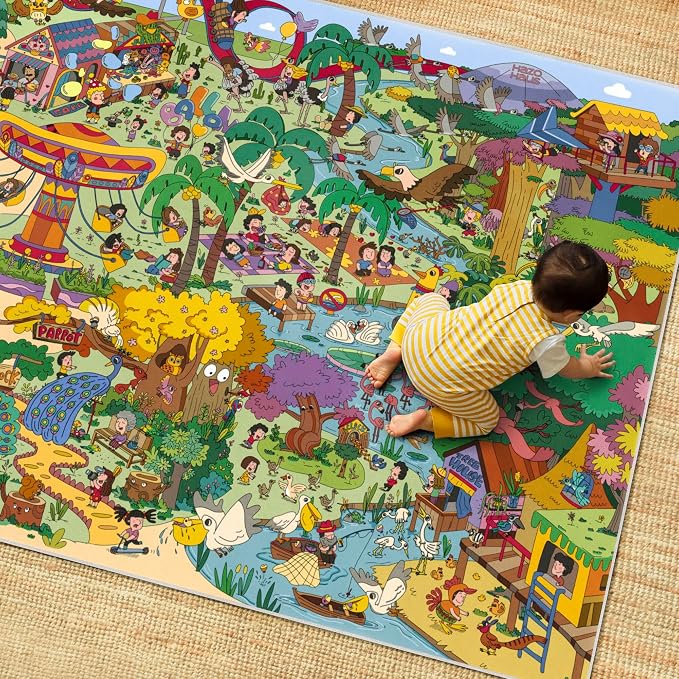 Hazo Haus Extra Large Jungle Explorer Rug 8x10 – Vibrant Cartoon Safari - Image 3