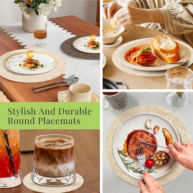 Fyvva Placemats Set of 8, Stain & Scratch Resistant, - Image 7