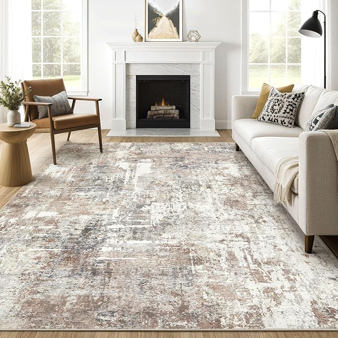 LOONGRUG 7x9 Area Rug Living Room: Machine Washable Large Abstract Soft Rugs by LOONGRUG
