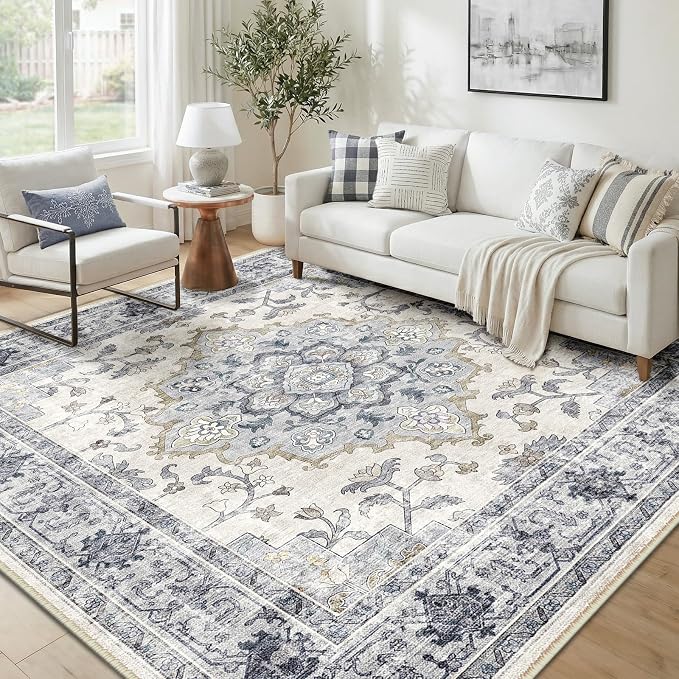 CAPALOCA Machine Washable Rugs Nursery Rug 8x10 Cute Girl Non Slip Low Pile - Image 9