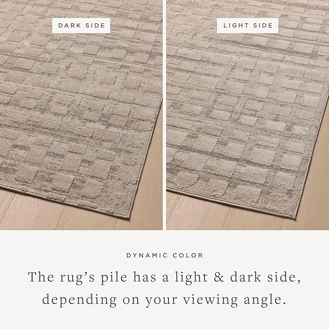 Loloi Amber Lewis Monty Collection MOT-06 Pebble/Beige 5'-3" x 7'-6", .50" Pile - Image 3