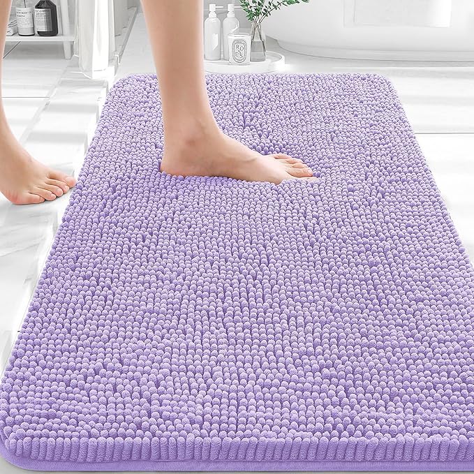 OLANLY Bathroom Rugs 30x20, Extra Soft Absorbent Chenille Bath Rugs, Rubber by OLANLY