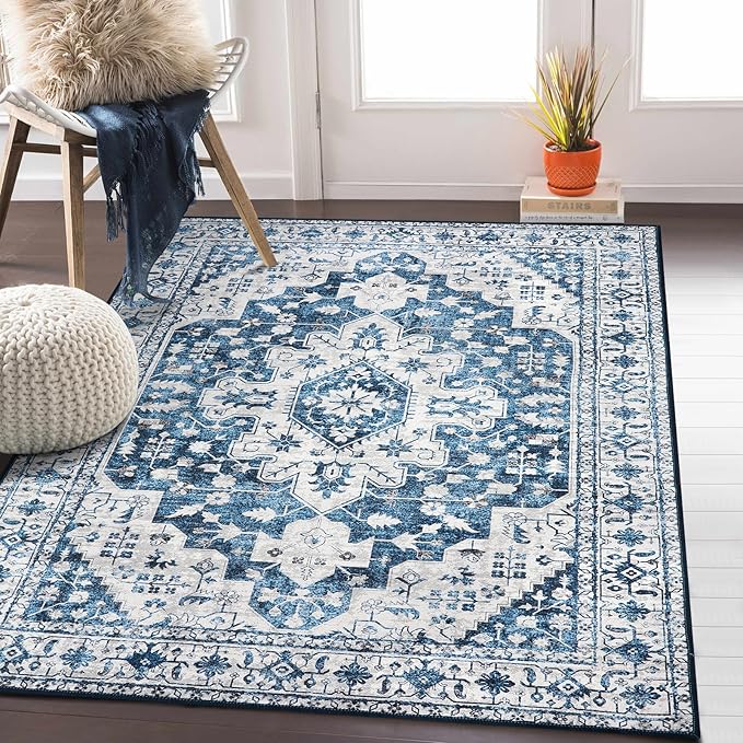 Moynesa Ultra-Thin Washable Vintage Area Rug by Moynesa
