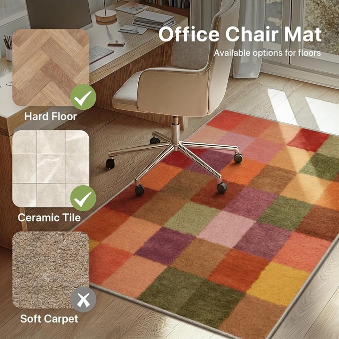 48"x60" Office Chair Mat for Hardwood Tile Floor, Under Desk Carpet Protector - Image 3
