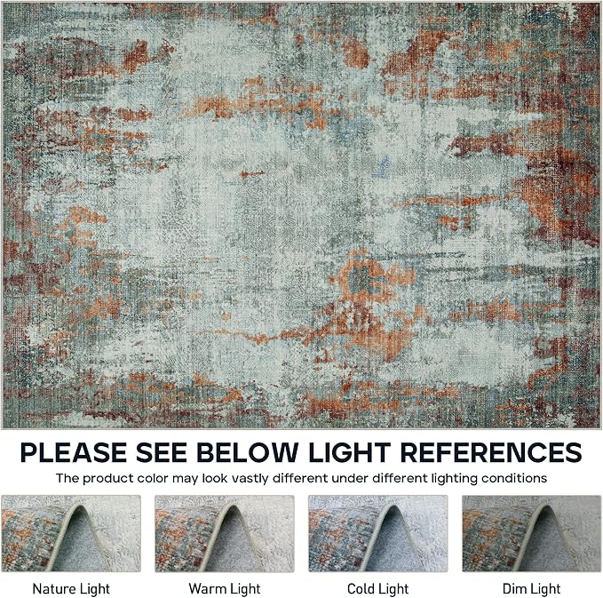 9x12 Area Rugs for Living Room Rug Washable: Modern Large Rug for Dining Room - Image 8