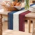 Artoid Mode Blue Beige Red Farmhouse Rustic Table Runner 12x90 Inch | Holiday by ArtoidMode
