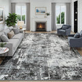 8x10 Area Rugs for Living Room, Abstract Neutral Washable Bedroom Rug, Modern by Carpelux