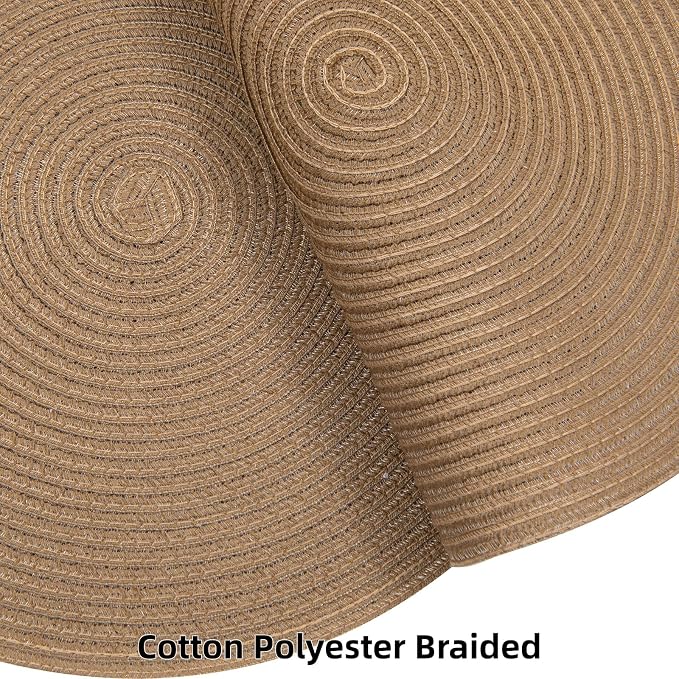 SHACOS Round Braided Placemats Set of 8 Washable 15 inch Round Table Mats Woven - Image 5