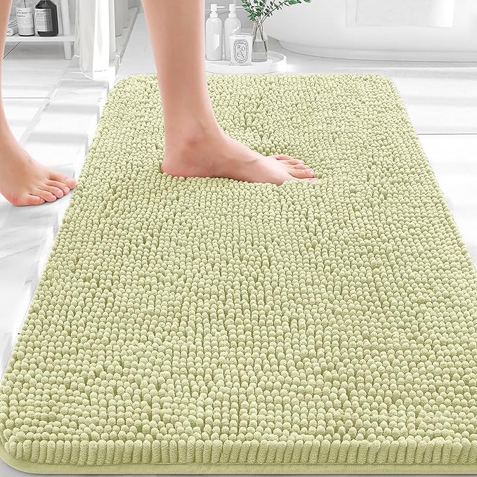 OLANLY Bathroom Rugs 36x24, Extra Soft Absorbent Chenille Bath Rugs, Rubber by OLANLY