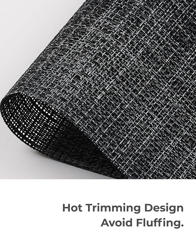 Leetaltree Black and Grey Woven Placemats Set of 6 - Image 5