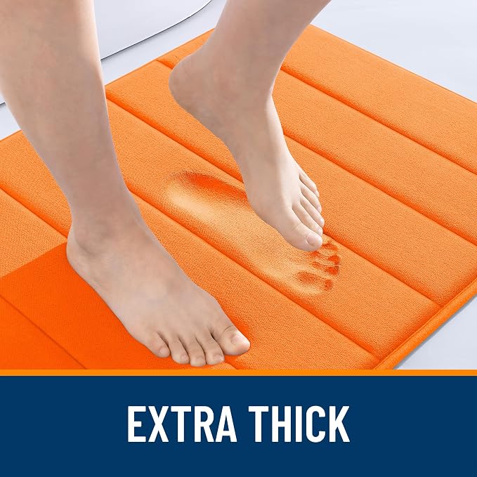 OLANLY Memory Foam Bath Mat 35x24, Super Soft Absorbent Bathroom Rugs, Quick Dry - Image 6