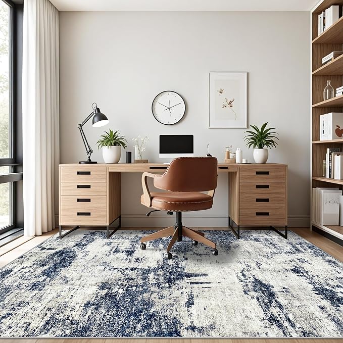 8x10 Area Rug for Living Room Bedroom: Abstract Washable Rug - Image 4