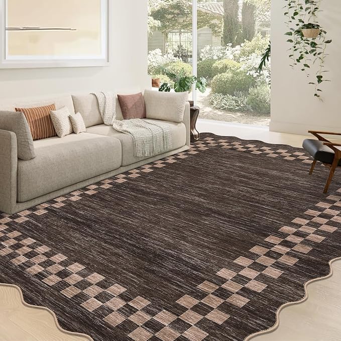 GarveeHome Washable Rug 5x7 for Living Room Large Bedroom Scalloped Rug Non - Image 8