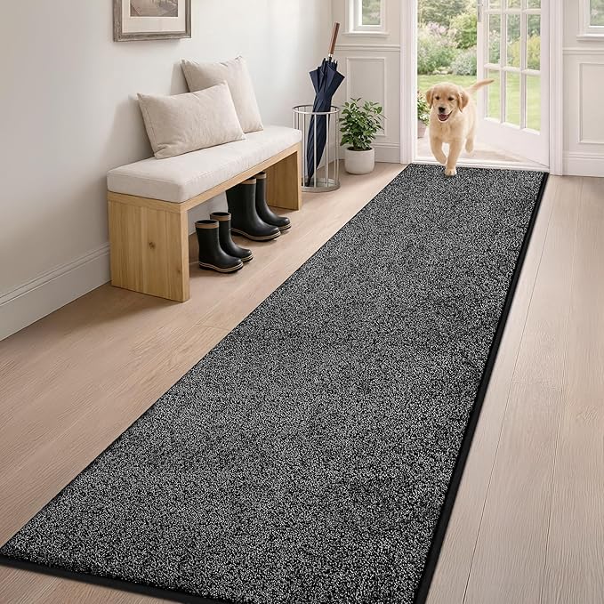 PURRUGS Dirt Trapping Door Mat 24" x 84", Non-Slip Machine Washable Entryway Rug by PURRUGS